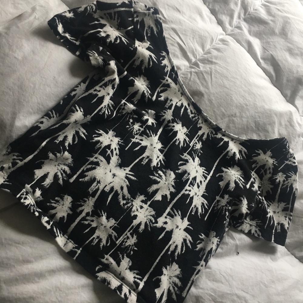 Crop top with palm trees